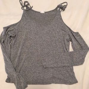Garage cut out shoulder knit top